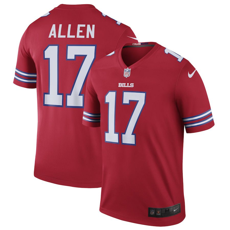 Men Buffalo Bills 17 Josh Allen Red Nike Color Rush Legend NFL Jersey